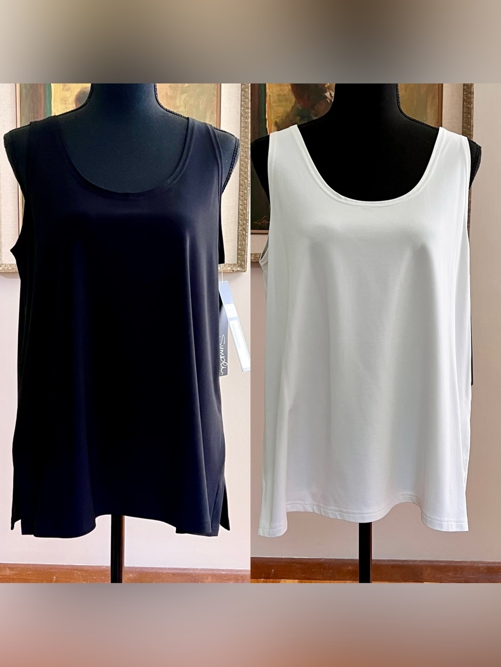 TWO Sympli of Canada tanks. Sizes 14 and 16